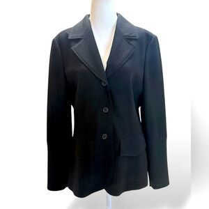 Jean Paul 100% Wool Blazer Coat Notched Collar Black lined Size 10‎